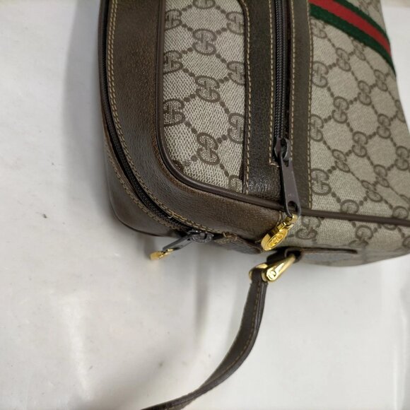 Vintage Gucci Clutch Sherry Line Brown PVC Crossbody Bag mon621-101625 - Picture 6 of 16